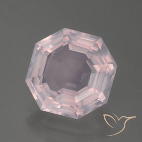 Cuarzo rosa rosa natural de 4,22 ct, corte esmeralda, transparente