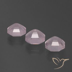 Gemas de Cuarzo rosa Rosado claro natural de 6.27 ct, Corte Octágono / Esmeralda, Transparente