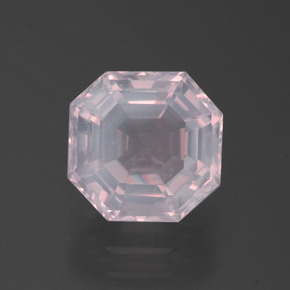 Cuarzo rosa rosa natural de 1,96 ct, corte esmeralda, transparente