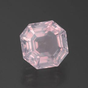 Cuarzo rosa rosa natural de 1,96 ct, corte esmeralda, transparente