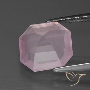 Cuarzo rosa Rosa rosado natural de 4.83 ct, Corte Octágono / Esmeralda, Transparente