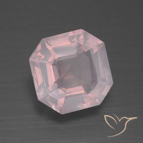 Cuarzo rosa Rosado claro natural de 3.76 ct, Corte Octágono / Esmeralda, Transparente