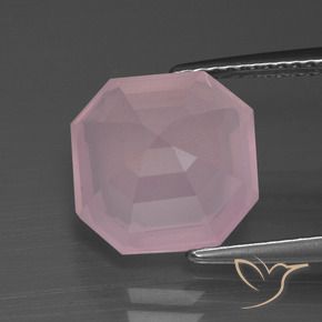 Cuarzo rosa Rosado medio natural de 5.31 ct, Corte Octágono / Esmeralda, Transparente