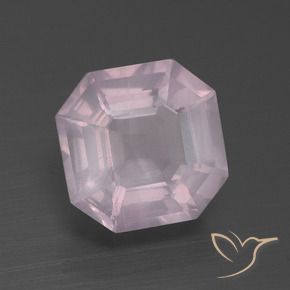 Cuarzo rosa Rosado rosa muy claro natural de 3.27 ct, Corte Octágono / Esmeralda, Transparente