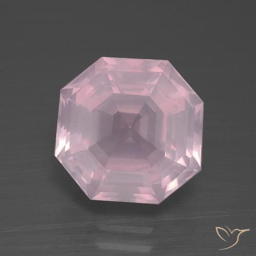4.21ct Natural Rosa rosado Cuarzo rosa, corte esmeralda, Transparente