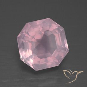 Cuarzo rosa Rosa rosado natural de 4.21 ct, Corte Octágono / Esmeralda, Transparente