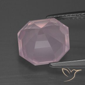 Cuarzo rosa Rosa rosado natural de 4.21 ct, Corte Octágono / Esmeralda, Transparente