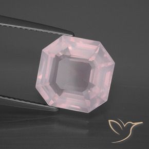 Cuarzo rosa Rosado rosa muy claro natural de 5.36 ct, Corte Octágono / Esmeralda, Transparente