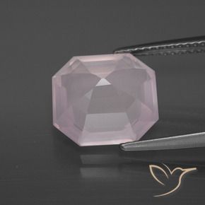 Cuarzo rosa Rosado rosa muy claro natural de 5.36 ct, Corte Octágono / Esmeralda, Transparente