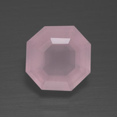 Cuarzo rosa rosa natural de 2,69 ct, corte esmeralda, transparente