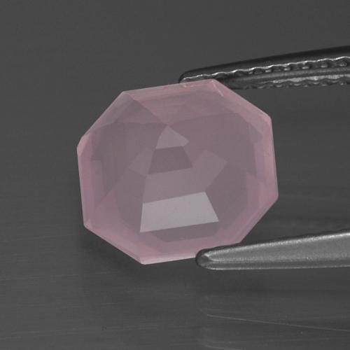 Cuarzo rosa rosa natural de 2,69 ct, corte esmeralda, transparente