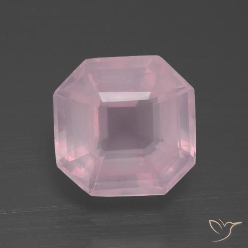 4.31ct Natural Rosado medio Cuarzo rosa, corte esmeralda, Transparente