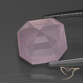 Cuarzo rosa Rosado medio natural de 4.31 ct, Corte Octágono / Esmeralda, Transparente
