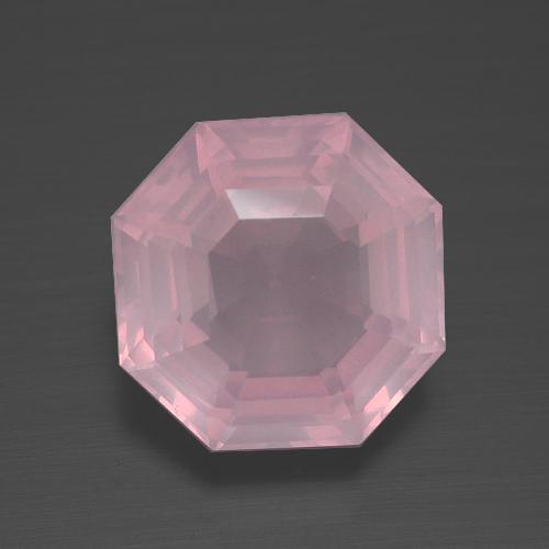 Cuarzo rosa rosa natural de 3,98 ct, corte esmeralda, transparente
