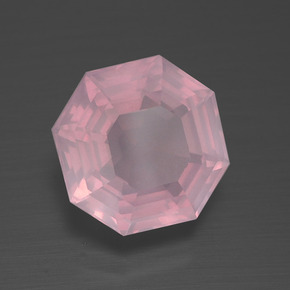 Cuarzo rosa rosa natural de 3,98 ct, corte esmeralda, transparente