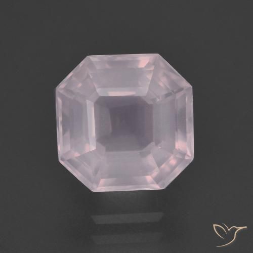 3.57ct Natural Rosado rosa muy claro Cuarzo rosa, corte esmeralda, Transparente