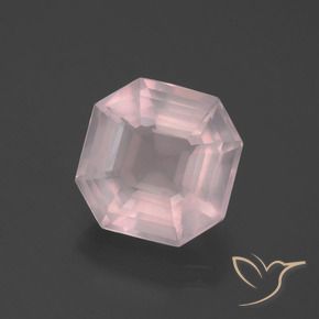 Cuarzo rosa Rosado claro natural de 5.38 ct, Corte Octágono / Esmeralda, Transparente