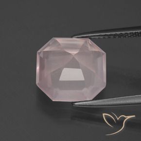 Cuarzo rosa Rosado claro natural de 5.38 ct, Corte Octágono / Esmeralda, Transparente