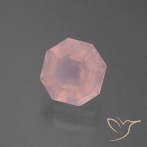 Cuarzo rosa Rosado vívido natural de 3.76 ct, Corte Octágono / Esmeralda, Transparente