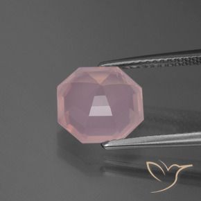 Cuarzo rosa Rosado vívido natural de 3.76 ct, Corte Octágono / Esmeralda, Transparente