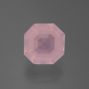 Cuarzo rosa rosado rosa medio natural de 3,98 ct, corte esmeralda, transparente