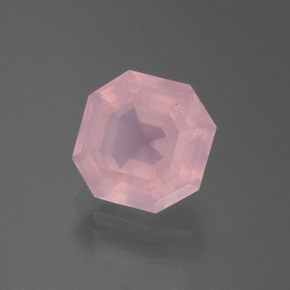 Cuarzo rosa rosado rosa medio natural de 3,98 ct, corte esmeralda, transparente