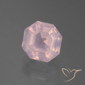 Cuarzo rosa Rosado claro natural de 4.00 ct, Corte Octágono / Esmeralda, Transparente