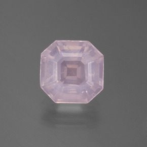 Cuarzo rosa rosa natural de 3,02 ct, corte esmeralda, transparente