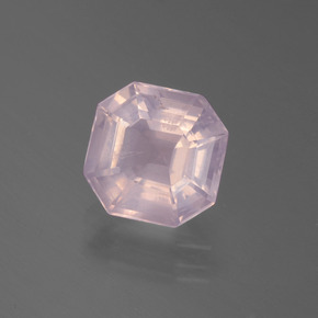 Cuarzo rosa rosa natural de 3,02 ct, corte esmeralda, transparente