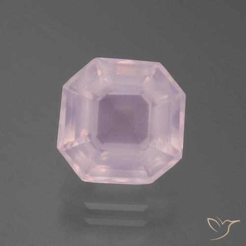 5.41ct Natural Rosado cereza claro Cuarzo rosa, corte esmeralda, Transparente