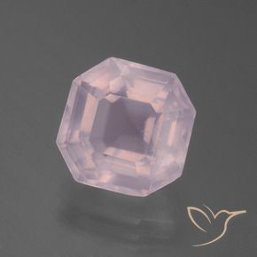 Cuarzo rosa Rosado cereza claro natural de 5.41 ct, Corte Octágono / Esmeralda, Transparente