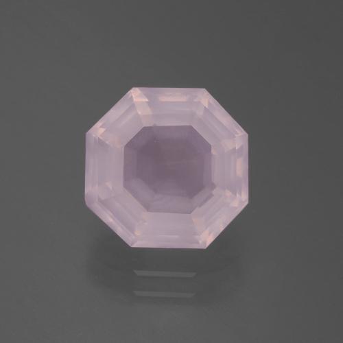 Cuarzo Rosa Rosado Bubblegum natural de 3.68 ct, corte esmeralda, Transparente
