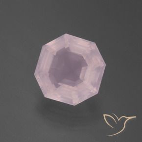 Cuarzo rosa Rosado Bubblegum natural de 3.75 ct, Corte Octágono / Esmeralda, Transparente