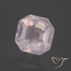 Cuarzo rosa Rosado claro natural de 4.06 ct, Corte Octágono / Esmeralda, Transparente