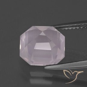 Cuarzo rosa Rosado claro natural de 4.06 ct, Corte Octágono / Esmeralda, Transparente