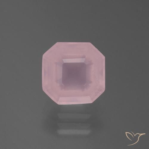3.50ct Natural Rosado rosa medio Cuarzo rosa, corte esmeralda, Transparente