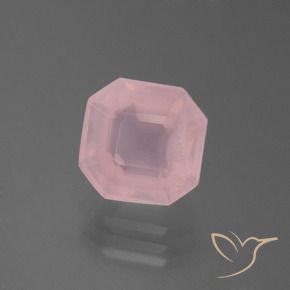 Cuarzo rosa Rosado rosa medio natural de 3.50 ct, Corte Octágono / Esmeralda, Transparente