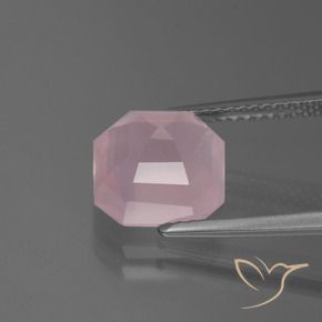 Cuarzo rosa Rosado rosa medio natural de 3.50 ct, Corte Octágono / Esmeralda, Transparente