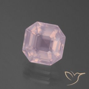 Cuarzo rosa Rosado claro natural de 4.35 ct, Corte Octágono / Esmeralda, Transparente