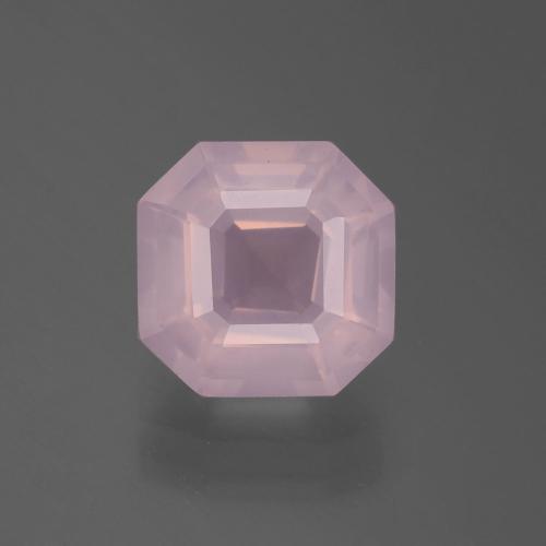 Cuarzo Rosa Rosado claro natural de 3.08 ct, corte esmeralda, Transparente
