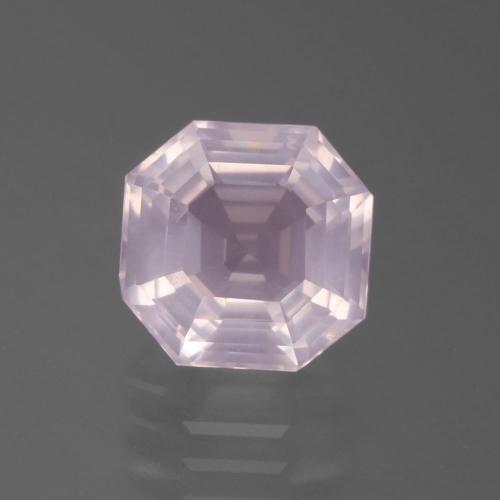 Cuarzo Rosa Rosado claro natural de 3.38 ct, corte esmeralda, Transparente