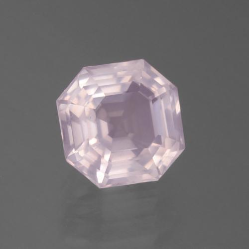 Cuarzo Rosa Rosado claro natural de 3.38 ct, corte esmeralda, Transparente