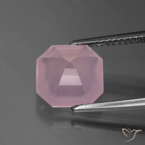 Cuarzo rosa Rosa rosado natural de 3.29 ct, Corte Octágono / Esmeralda, Transparente