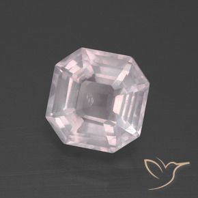 Cuarzo rosa Rosado rosa muy claro natural de 3.70 ct, Corte Octágono / Esmeralda, Transparente