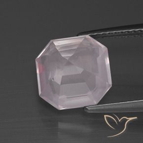 Cuarzo rosa Rosado rosa muy claro natural de 3.70 ct, Corte Octágono / Esmeralda, Transparente