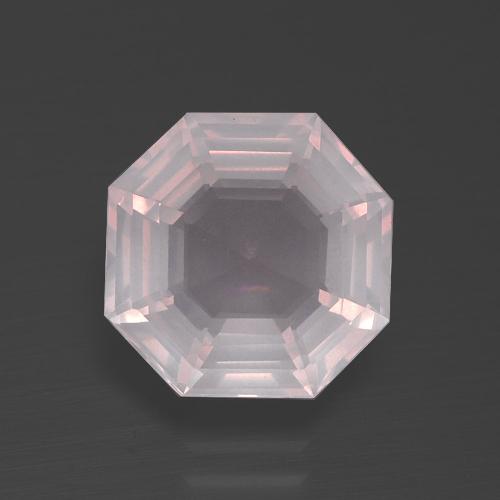 Cuarzo Rosa Rosado muy claro natural de 3.35 ct, corte esmeralda, Transparente