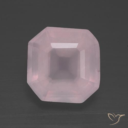 3.29ct Natural Rosado claro Cuarzo rosa, corte esmeralda, Transparente