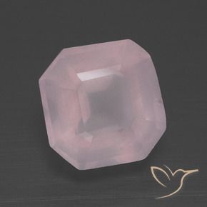 Cuarzo rosa Rosado claro natural de 3.29 ct, Corte Octágono / Esmeralda, Transparente