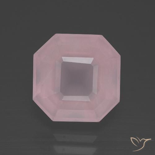 3.91ct Natural Rosado claro Cuarzo rosa, corte esmeralda, Transparente