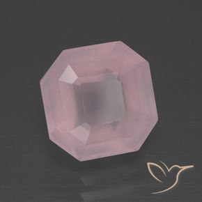 Cuarzo rosa Rosado claro natural de 3.91 ct, Corte Octágono / Esmeralda, Transparente